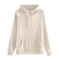 thumbnail image 5 of Plain Hoodies for Women Long Sleeve Drawstring Loose Casual Hooded Sweatshirt with Pockets Pullover Tops Fall Winter Clothes, 5 of 5