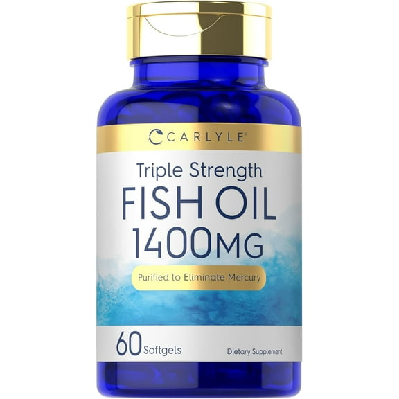 Triple Strength Fish Oil | 60 Softgels | Omega 3 Supplement | by Carlyle