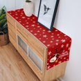 thumbnail image 5 of Red Merry Christmas Table Runner, Funny Hanging Santa Cotton Linen Tablecloth Holiday Farmhouse Table Decor for Home,Kitchen,Dining Room,Indoor,Outdoor,13X72 Inches Long, Snow Winter Holiday, 5 of 7