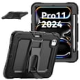thumbnail image 5 of Case for iPad Pro 11 inch (M4 2024/M5 2025), Rugged Shockproof Tablet Cases Cover with Kickstand Shoulder Strap, Black, 5 of 7