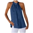 thumbnail image 1 of Babysbule Liquidation Haut d'Été pour Femmes Hauts d'Été pour Femmes Col Rond Aguichant Dos Nu Sans Manches T-Shirt, 1 of 5
