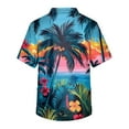 thumbnail image 3 of TQWQT Print Scrubs for Men Hawaiian V Neck Short Sleeve Workwear Tops Beach Tropical Tree Print Uniform Scrubs with 3 Pockets Sky Blue L, 3 of 3