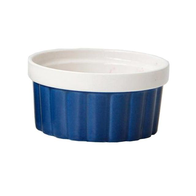 Moldes de porcelana aptos para horno para postre, cuenco de cerámica para Azul