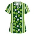 thumbnail image 2 of Ktyne Blouses Médicales pour Femmes Manches Courtes Drôles Uniformes d'Infirmière Imprimé Trèfle Chanceux Col en V Blouses de Soins Tendance Vert Menthe P, 2 of 5