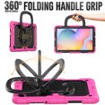 thumbnail image 3 of Case for Samsung Galaxy Tab S6 Lite 10.4 inch 2024/2022/2020, 360 Rotating Stand Handle Pencil Holder Shoulder Strap Heavy Duty Shockproof Cover, Rose, 3 of 7