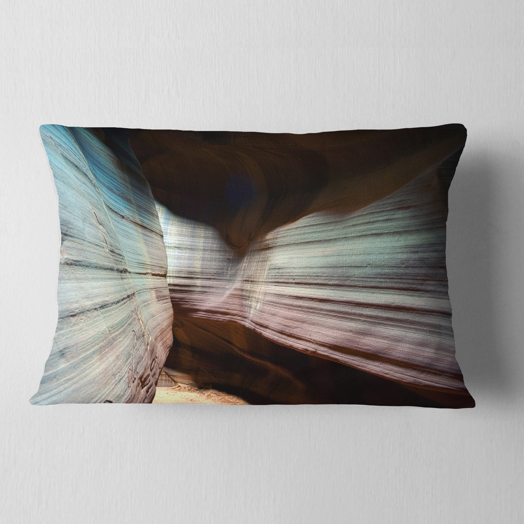 Designart Antelope Canyon Arizona - Landscape Photo Throw Pillow - 12x20