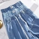 thumbnail image 5 of Pantalones casuales para mujer, jeans Tencel, diseño fino para mujer, cintura alta, sensación de caída, pantalones casuales de pierna ancha de seda de hielo de primavera y otoño, personalidad, 5 of 5