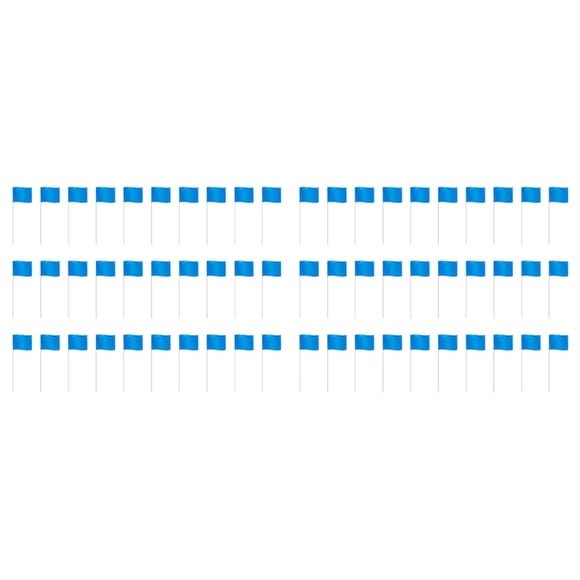 Marking Flags Marker Flags for Lawn 60 Pack, PVC Small Flags,Marking Flags Lawn Flags, Garden Flags,Survey Flags,Blue