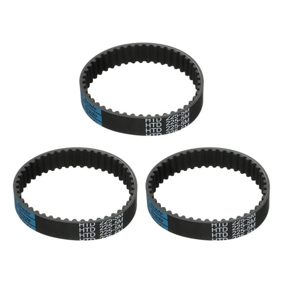 3 Packs HTD-5M Rubber Timing Belt 45 Teeth, 225mm Pitch Length, Closed Loop Pulley Timing Belt