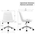 thumbnail image 6 of Duhome Modern Office Desk Chair Faux Leather Swivel Computer Chair Small Task Chair with Wheels for Home Office Conference Room, White, 6 of 8
