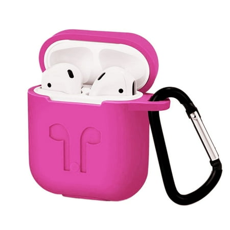 Waterproof AirPods Silicone Case Protective Cover for AirPods Charging Case with Carabiner Keychain Belt Clip