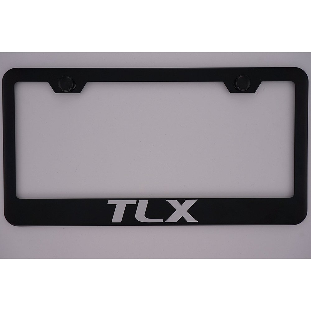 Acura TLX Black License Plate Frame with Caps, By PCR