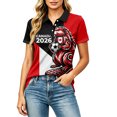thumbnail image 2 of Women's Football Graphic T-Shirt, Women's Printed Short Sleeve Sports Top - Fashion Athletic Workout Shirt for Gym and Casual Wear for Soccer Tournament 2026 Red Size: 2XL, 2 of 5
