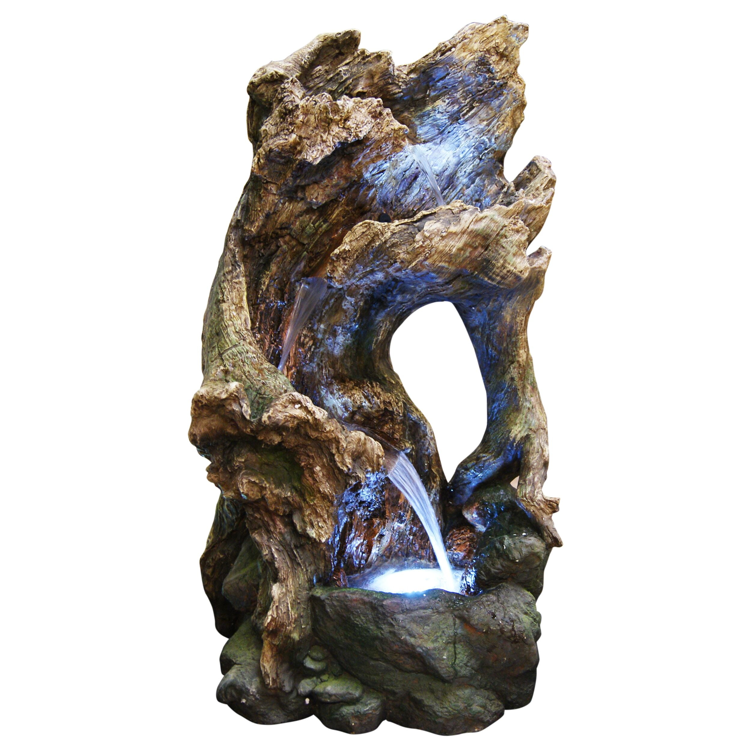 Alpine Corporation 4Tier Tree Trunk Arch Water Fountain with LED