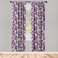 thumbnail image 3 of Ambesonne Floral Curtains, Pansy Flowers Cottagecore, Pair of 28"x63", Lilac Reseda Green Plum, 3 of 5