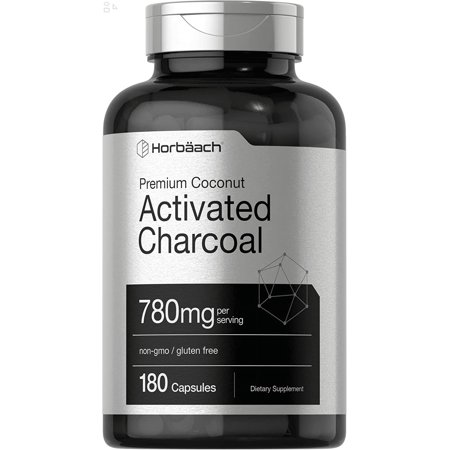 Charcoal Pills 780Mg | 180 Capsules | Activated Charcoal from Coconut Shells | Non-Gmo and Gluten Free