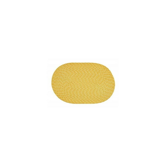 Better Trends Sunsplash Braid 100% Polypropylene Reversible Indoor/Outdoor Area Utility Rug Yellow 20" x 30" Oval Round