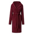 thumbnail image 4 of Clothing 2025 Womens Hooded Fleece Robe, Soft Plush Bathrobe for Womens, Fluffy Cute Long House Coat, 4 of 9