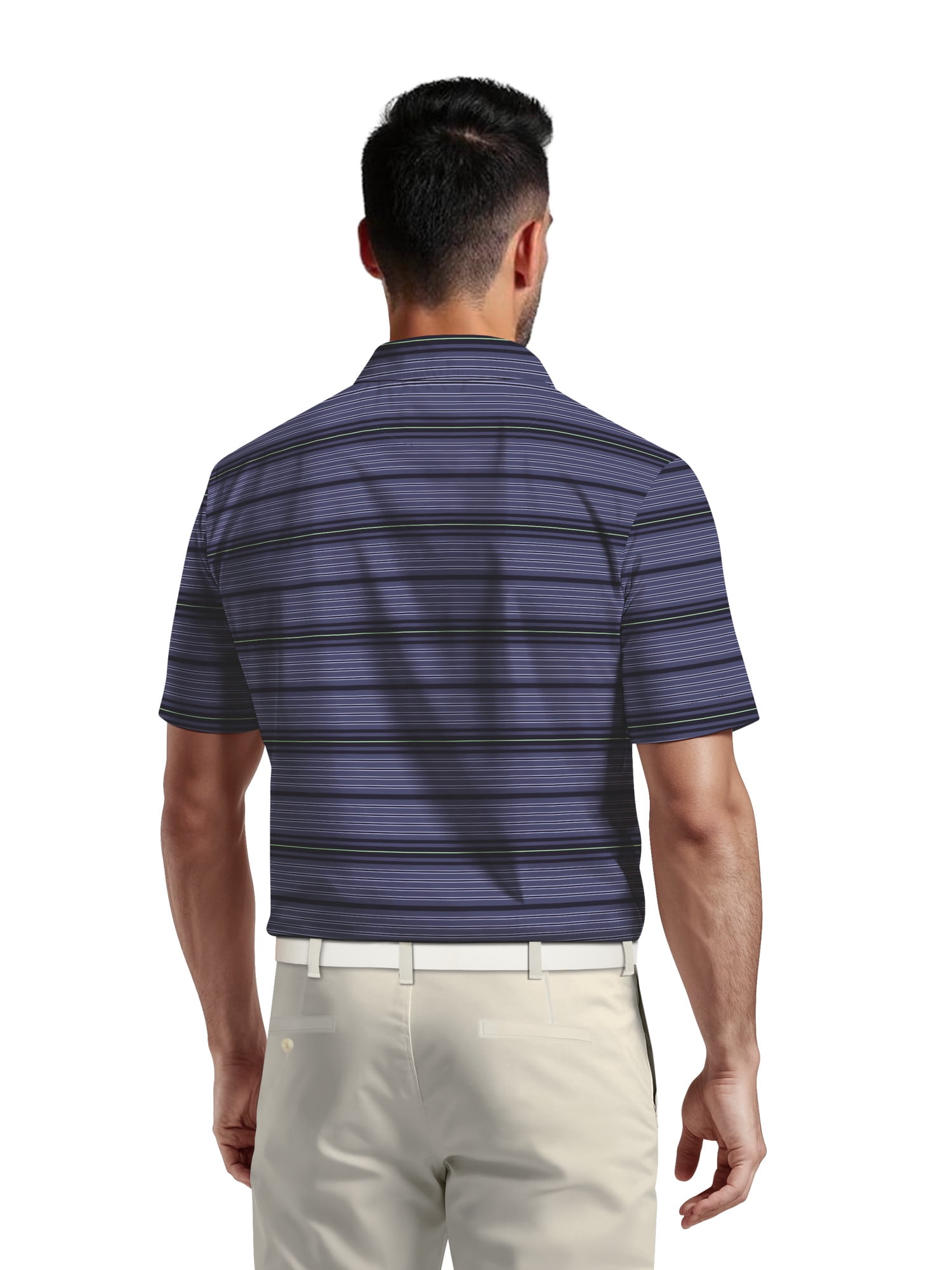 Ben Hogan Men's & Big Men's Performance Texture Stripe Short Sleeve Golf Polo Shirt, Sizes S-5XL