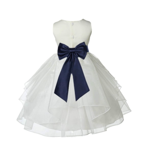 Ekidsbridal Ivory Marine Shimmering Organza Flower Girl Dress Junior Beauty Pageant Mini Bridal Gown Ballroom Dance Recital 4613T M