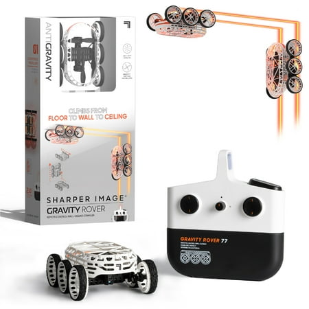 Sharper Image® Remote Control Rover Antigravity Floor Wall-Ceiling Crawler, 2.4 GHz Long Range, White
