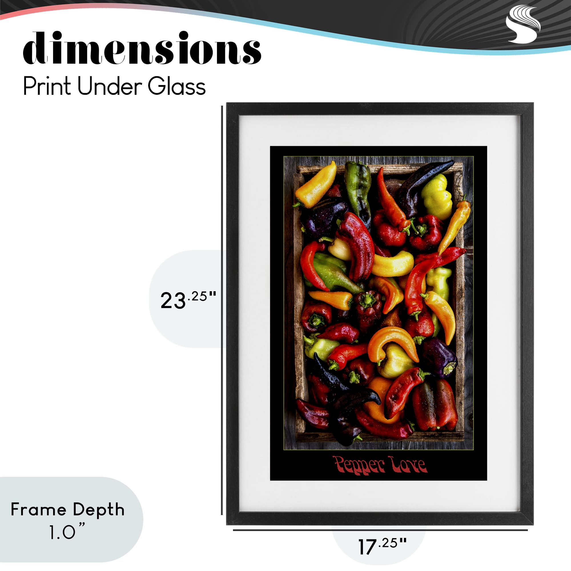 Stupell Industries Pepper Love Vibrant Vegetables Black Framed Print Under Glass, design by Carl Kravats