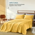 thumbnail image 2 of 1200 Thread Count 4 Piece Quality Sheet Set 21 Inch Deep Pocket 100% Egyptian Cotton Color Gold Solid Size Twin XL, 2 of 7