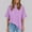 Purple, variant on Pincandy Women's Casual Crewneck Short-sleeved Solid Color Loose Short Loose T-shirt Plus Size T Shirts Oversized Tees Summer Half Sleeve Crew Neck Tunic Tops,Pink,2XL