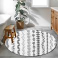 thumbnail image 3 of Black Botanical Round Area Rug 3.3Ft Washable Circle Rugs for Dining Room Table, Modern Farmhouse Tropical Leaves Non-Slip Carpet Floor Mats Indoor Outdoor Carpet Runner Aesthetic Home Decor, 3 of 8