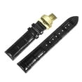 thumbnail image 5 of Uxcell Leather Band Deployment Buckle Watch Strap 19mm Leather Strap, Black Gold, 5 of 7