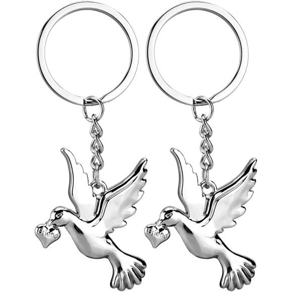 Yazoeia Porte-Clés 2 Pcs Alliage Peace Dove Porte-Clés Sac à Dos Sac à Main Porte-Clés Voiture Porte-Clés CJC912-199795