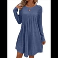 thumbnail image 3 of Vestido de Mujer de Larga, Cuello Redondo, Cintura Alta y Cintura Irregular. Azul Real XXL, 3 of 8