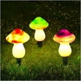 thumbnail image 1 of Jinsinto Ensemble de 3 Lumières Solaires Colorées en Forme de Champignon, 1 of 5