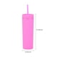 thumbnail image 4 of Toystoory Botella de agua de 16OZ, vaso de paja esmerilado de plástico de 2 capas, bebida portátil, taza de té de la leche, soporte para café y jugo Mostrada rosa fluorescente roja NO12 Toystoory HA007950-14B, 4 of 6