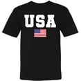 thumbnail image 2 of USA Text Flag Printed T-Shirts | 4th of July United States of America Short Sleeve Patriotic Independence Day Shirt | Made in USA Tees (Charcoal, XXL), 2 of 13