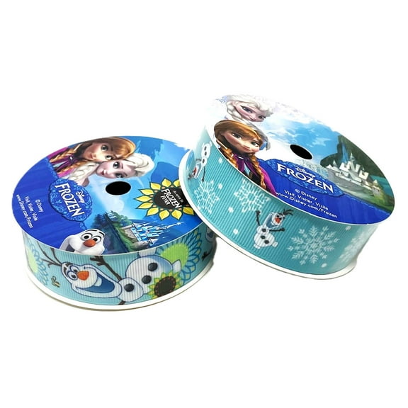 2 Rolls - Disney Frozen Olaf Snowman Grosgrain 1 in. Ribbon - 18 Feet