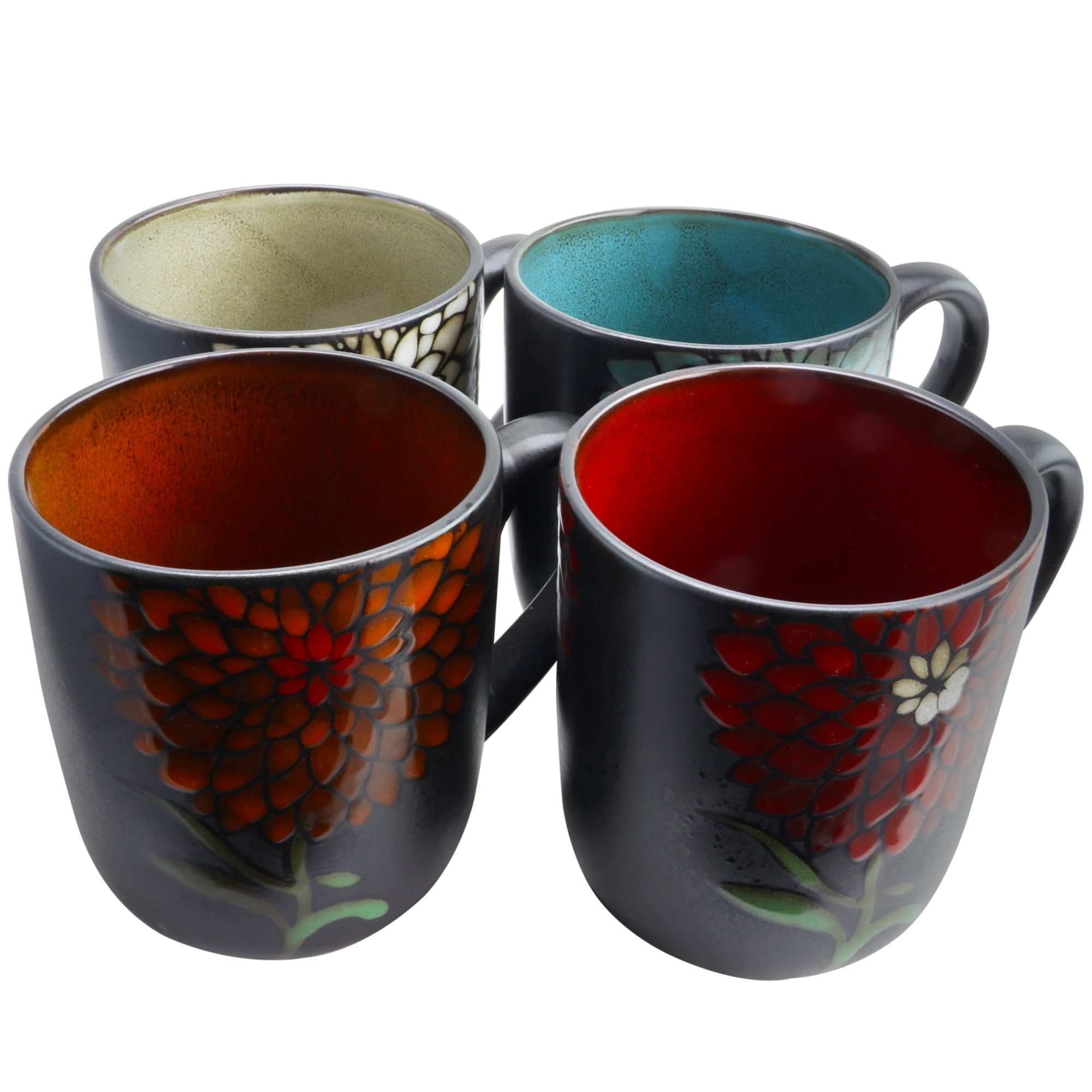 Gibson Home Gardenia Cafe 4 Piece 16 oz. Assorted Mug Set