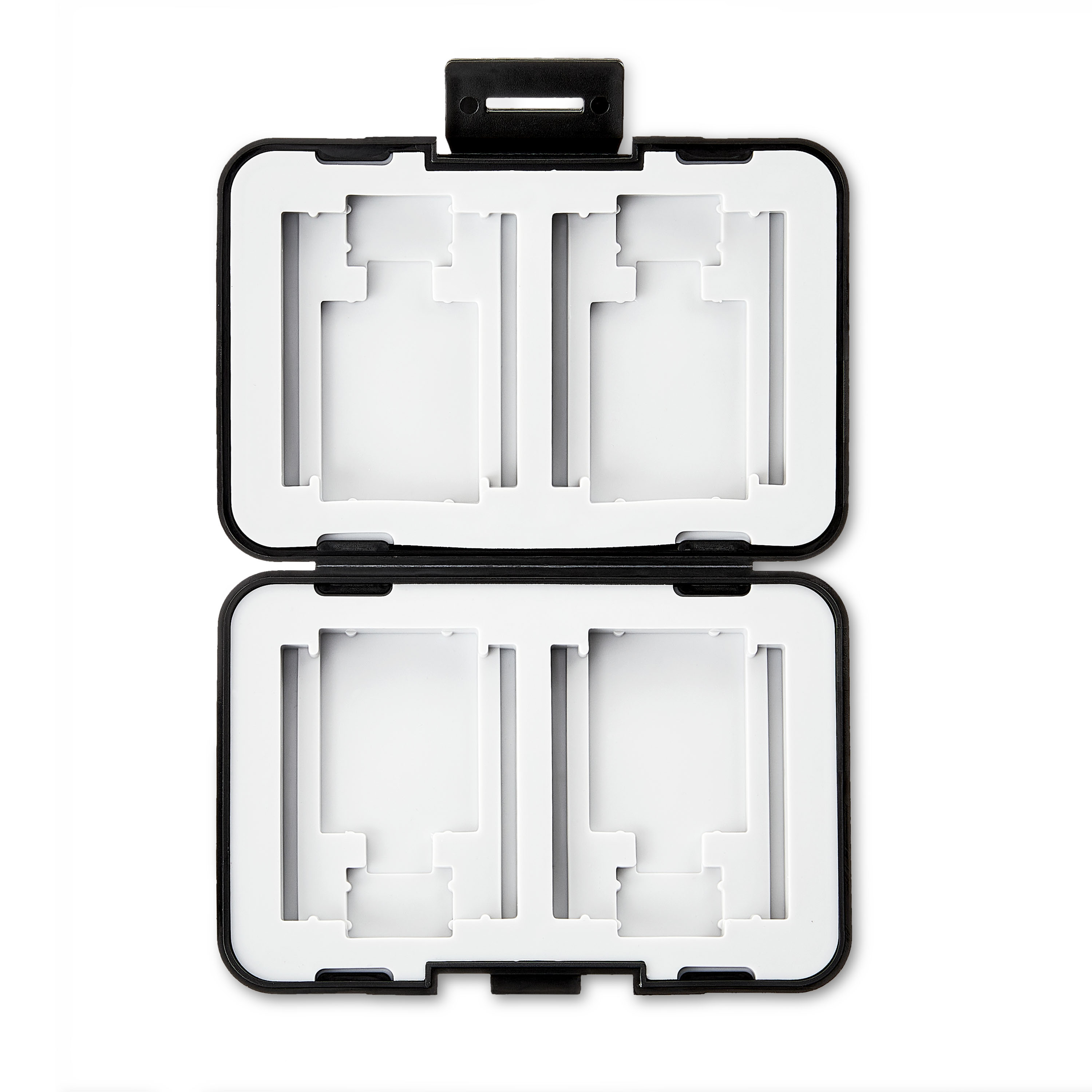 ICY BOX SD Card Storage For 28 Memory Cards (8x SD, 16x Micro SD, 4x CF), Clip Closure, Case With Carabiner Hook, Black - View #6