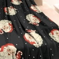 thumbnail image 3 of Black Christmas Santa Pattern Blanket,Comfortable Soft Flannel Throw Blanket,All Season,Warm Lightweight Blankets for Sofa Bed Couch Living Room Chair,60"x80", 3 of 4