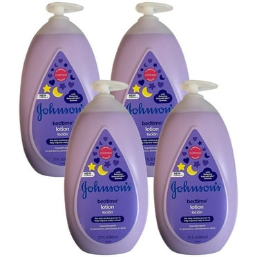 (4 Pack) Johnsons Baby Moisturizing Bedtime Baby Body Lotion with Coconut Oil And Relaxing NaturalCalm Aromas to Help Relax Baby, Hypoallergenic, Paraben- And Phthalate-Free Baby Skin Care, 27.1 fl. Oz