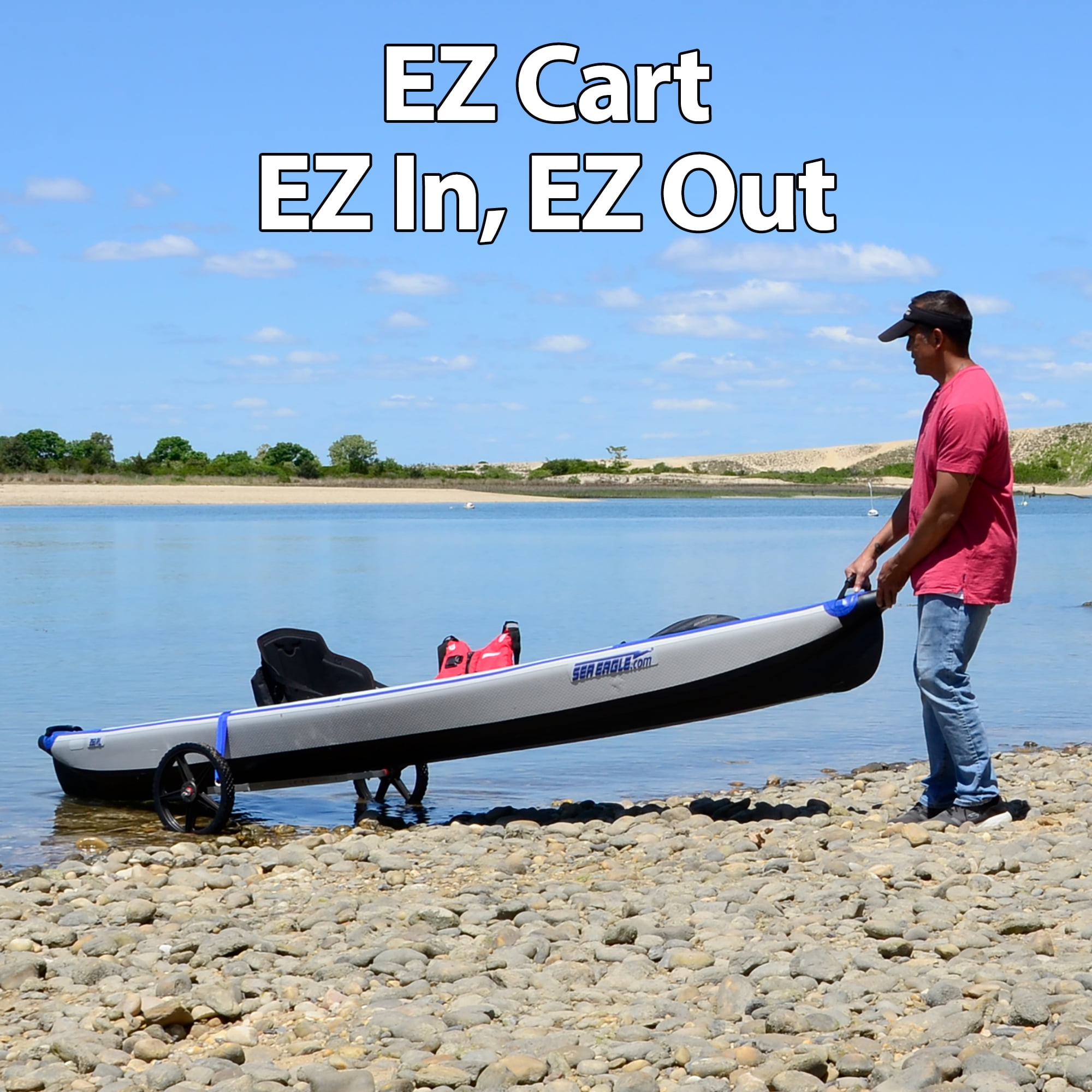 Sea Eagle EZ Cart - Chart Wheel System for Boats and Kayaks - Small
