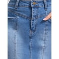 thumbnail image 5 of INSPIRE CHIC Women's Denim Skirt Casual High Waisted Pockets Above the Knee Stretchy Jean Pencil Skirts L Sky Blue, 5 of 6