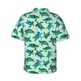 thumbnail image 3 of Balery Green Sea Turtle Print Men's Hawaiian Shirts Short Sleeve Beach Shirt Relaxed Fit Vacation Button Down Shirts-Large, 3 of 9