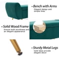 thumbnail image 3 of Velvet Storage Bench for Bedroom, 55" Extra Long Bench for King Size Bed, Modern Upholstered End of Bed Ottoman Bench with Arms and Gold Legs for Entryway Living Room, 3 of 8