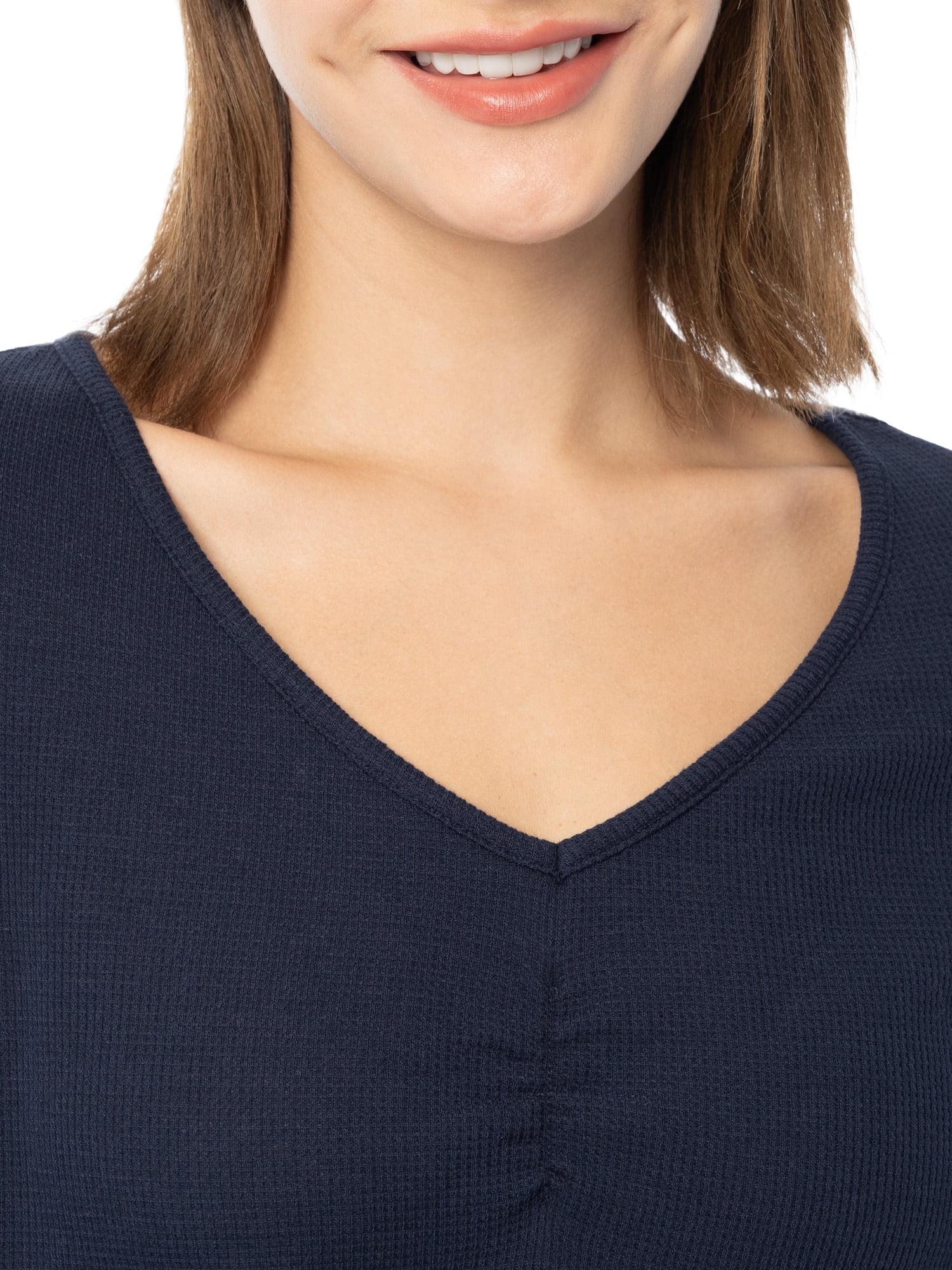 Fruit of the Loom Women's Beyond Soft Long Sleeve Waffle Top and Flannel Bottom Pajama Set, Sizes S-4X