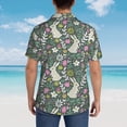 thumbnail image 3 of Lsque Retro Bunny Floral pattern Hawaiian Shirt for Men, Unisex Summer Beach Casual Short Sleeve Button Down Shirts-Small, 3 of 9
