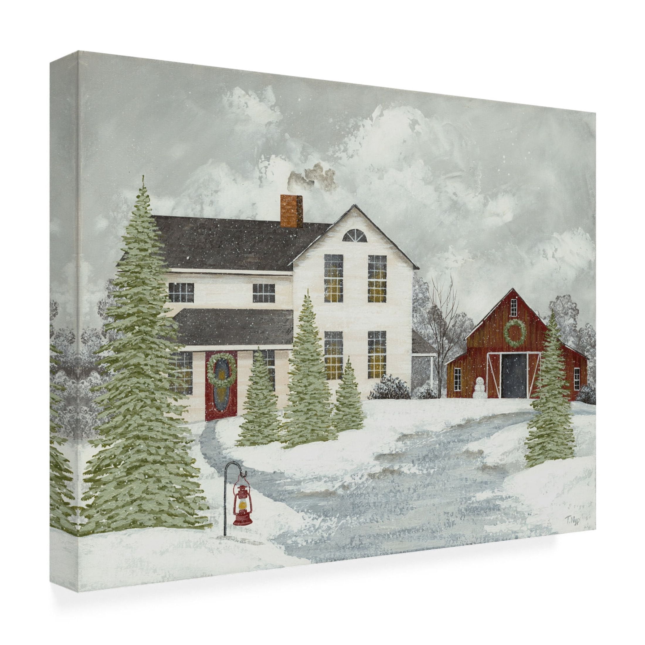 Canvas Wall Art - Tanya Nyp 'Home for Christmas' Wall Art for Living Room, Bedroom, or Office Décor by Trademark Fine Art - 24 x 18 Inches