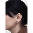 thumbnail image 3 of Echmeck Solid 925 Sterling Silver Black Flat Onyx Handmade Stud Earrings for Women Men - 9mm, 3 of 13