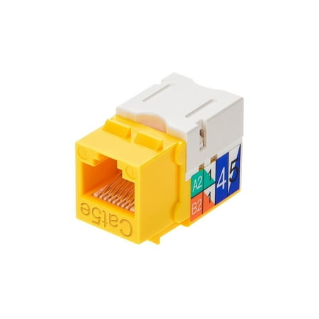 Monoprice Cat5E  Punch Down Keystone Jack - Yellow | 110 Type IDC, 90 Degree Connection