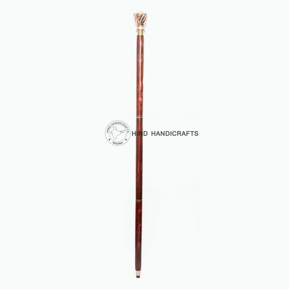 Hind Handicrafts Decorative Victorian Canes and Walking Sticks for Men & Women - 36" Brown Ebony Brass Handle Unisex Derby Foldable Cane (36 inch, Knob 3)